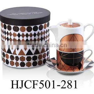 HJCF501-281 Ceramic Teapot With Handpainted Flower thumbnail-1