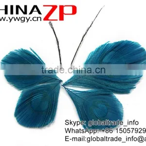 Leading Supplier CHINAZP Wholesale Wonderful Good Dyed Turquoise Trimmed Peacock Feathers Eyes for Earrings thumbnail-5