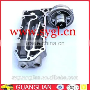Excavator Engine Parts 6CT Engine Oil Cooler Cover Oil Filter Seat 3974324 thumbnail-3