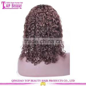 Chocolate Brown Loose Curly Wholesale 100% Natural Indian Women Hair Lace Front Wig thumbnail-3