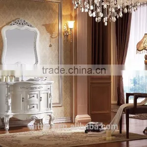 Natural Marble Top Bathroom Vanity Set in Beige WTS326 thumbnail-3