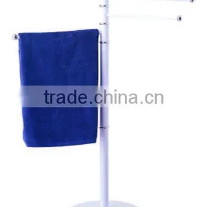 White Metal Standing Rotating Towel Rack Stand Base thumbnail-1