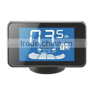 Auto Car Reversing Sensor PTS With Wide Screen Blue LCD Display With Matt Silver Metal Frame thumbnail-1