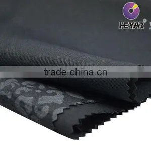 Black Color Cheetah Print Animal Print Stretch Fabric thumbnail-1