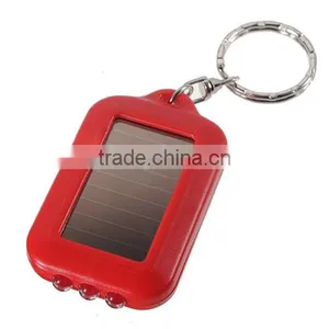 Mini Solar Power Rechargeable 3LED Flashlight Keychain Torch thumbnail-3