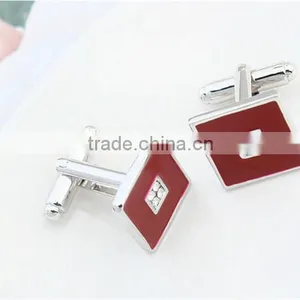 2016 Classic Mens Shirts Copper Crystal Business Cuff Links Silver Enamel Cufflinks Jewelry thumbnail-4