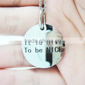 2016 Stainless Steel High Polish Custom Engraved Pendant Wholesale thumbnail-1