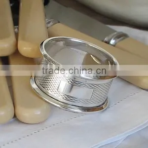 Napkin Holder Napkin Ring Silver Hammered Handmade Napkin Rings thumbnail-1