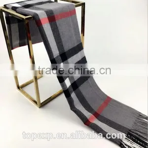 Winter Knitted Check Long Acrylic Scarf thumbnail-4