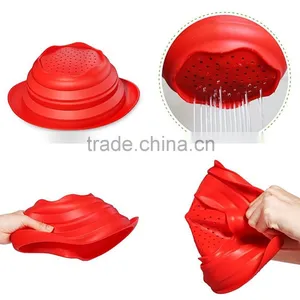 High Quality FDA Approved Collapsible Silicone Strainer Bowl thumbnail-5