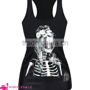 Wholesale Immortal Lovers Printed Black Women Tank Top Manufacturer BX042 thumbnail-6