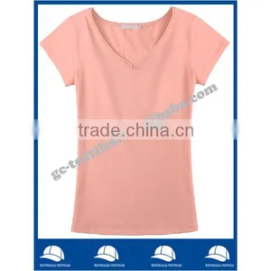 Short Sleeve V-Neck Women's Cotton/Spandex Sport T-shirt thumbnail-1