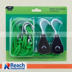 1/4" Solid Braided Polypropylene Rope Motorcycle Trailer Rope Ratchet Tie Down,1/4" Rope Ratchet thumbnail-2