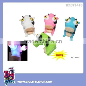 Eye Pop Squeeze Toy Rubber Cow With Light and BB Sound thumbnail-1