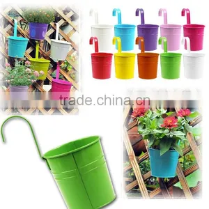 Metal Iron Flower Pot Hanging Balcony Garden Plant Planter Home Decor thumbnail-2
