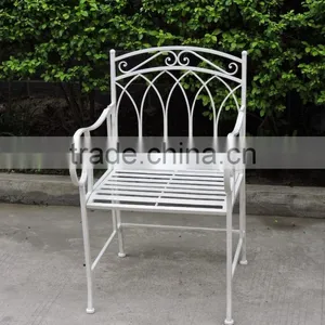 Vintage Shabby Chic Metal Arm Chair thumbnail-1