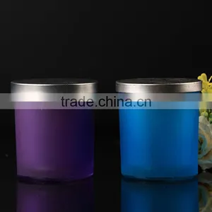 China Businesses Wholesale Color Box New Product Glass Candle Jar With Lid thumbnail-3