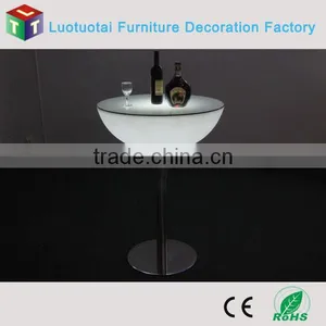 Halfmoon Round Remote Control High Top Led Bar Cocktail Table thumbnail-4