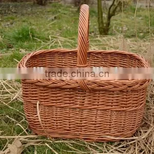 16 or 20 " Handmade Willow Basket, Wicker Basket, Rectangular Basket, Farmhouse Basket,Woven Picnic Basket,Grocery Basket,Market thumbnail-3