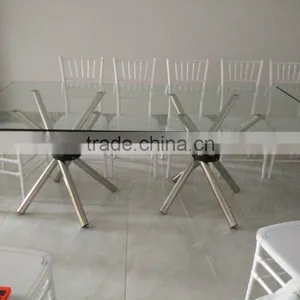 Tempered Glass Square Modern Dinning Table thumbnail-1