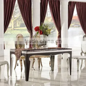 TH372 Dining Furniture Design Stainless Steel Frame Marble Top Dining Table thumbnail-2