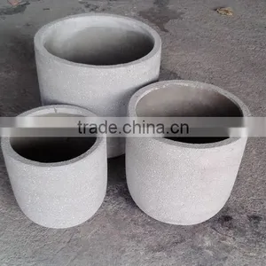 Round Lightweight Cement Pots-Concrete Pots-Terrazzo Planters-Natural Color thumbnail-1