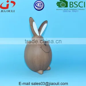BSCI Audit Factory EASTER Decorative Lovely Bunny, Brown Ceramic Rabbit thumbnail-4