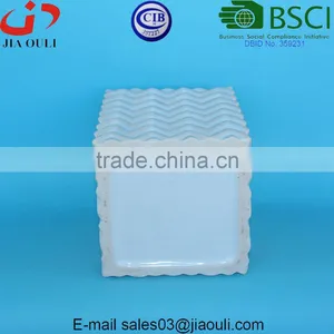 New Design Whitewash and Glazed Ceramic Planters Square Flower Pots thumbnail-6