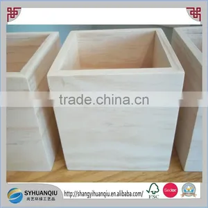 Wooden Box Wedding Centerpiece UNFINISHED Flower Planter ( 1- 5"x 5" Box) thumbnail-1