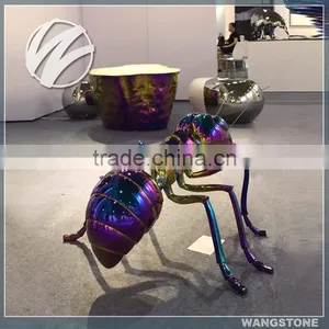 Modern Metal Garden Ti-coated Ant Sculpture For Decorations thumbnail-1