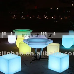 LED Colorful Decorative Plastic Cube Chair thumbnail-1