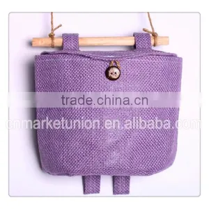Zakka Fabric Incorporating Multi - Functional Sundries Organizer Color Water Proof Storage Bag Hanging Jewelry thumbnail-4