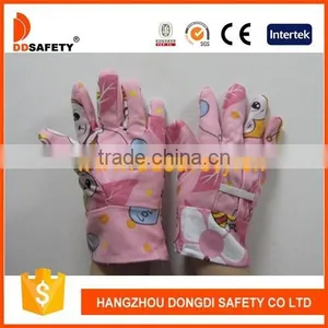 Red Cute Partten Cotton Kid Gardening Working Safety Gloves thumbnail-1