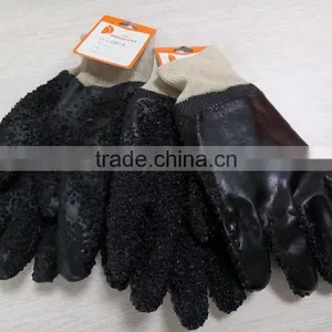 DDSAFETY Orange Pvc Sandy Finished Glove With Acrylic Boa Liner thumbnail-4