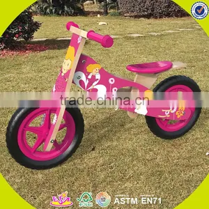 2017 Wholesale New Cartoon Wooden Girls Balance Bike for Toddlers W16C173 thumbnail-5