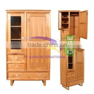 Cabinet and Wardrobe Teak Wood Model Kuta 2 Doors thumbnail-2
