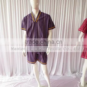 Korean Style Stripe Pajamas for Men With Pocket Elastic Waist 2 Piece Set Hotel Quality Autumn Unisex Pajamas For Sauna thumbnail-2