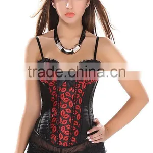 Wholesale Clothing Factory Padded Red Sexy Young Lady Corset With Shoulder-straps thumbnail-2