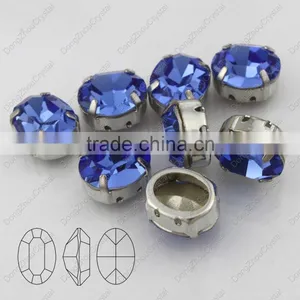 China Factory Price Decorative Lead Free Capri Blue Oval Crystal Rhinestone for Jewelry Accessories thumbnail-2
