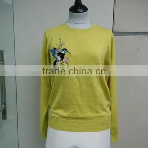 High Fashion Embroidery Women's Round Neck Fabric Pullover Sweater thumbnail-1