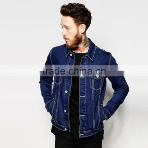 Popular Dark Blue Denim Jacket in New Model for Men Outdoor Wear thumbnail-1