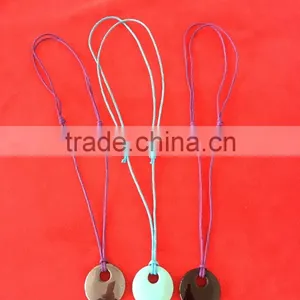 Custom Own Circle Natural Stone Pendant Necklace With Knotted Cord New Circle Natural Stone Pendant Necklace for Her 2017 thumbnail-1