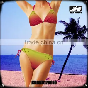 Sun Protect Material Bikinis Trendy Fashion Girls Shiny Swimsuits thumbnail-1