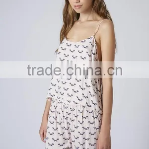Heart Print Sleeveless Girl in Pajamas Photo thumbnail-1