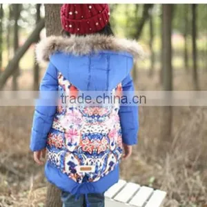 Two Pieces Long Winter Coat for Fancy Girl Children Frozen Coat for Winter thumbnail-2