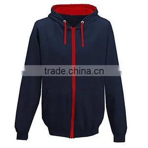 Hooded Contrast Zip Full Zip Hoodies thumbnail-1