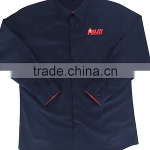 2017 Latest Contrast Casual Spread Collar Men's Shirt With Embroidery thumbnail-2