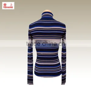 Jacquard Sweater 80%Viscose 20%Polyester Lady Fashion Top Sin the Autumn thumbnail-2