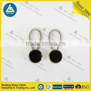 Removable Metal Button Collar Extenders With Spring for Shirts/jeans/trousers With Black Crystal Mounted thumbnail-3