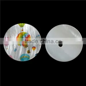 Wholesale Scrapbooking Round Natural Two Holes Fire Balloon Pattern Shell Sewing Button thumbnail-1